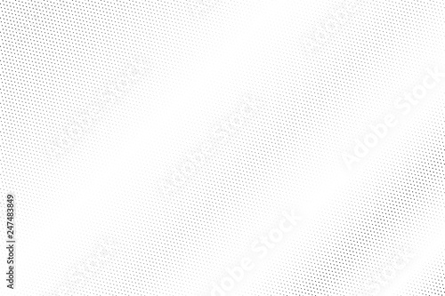 Black and white halftone vector texture. Faded dotted gradient. Pale dotwork surface for vintage effect