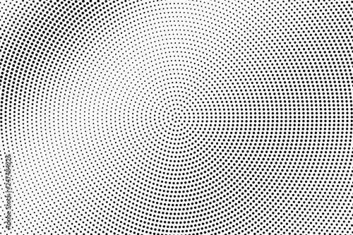 Black and white halftone vector texture. Textured diagonal dotted gradient. Smooth dotwork surface for vintage effect