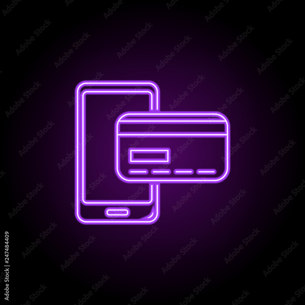 mobile banking outline icon. Elements of Banking & Finance in neon style icons. Simple icon for websites, web design, mobile app, info graphics mobile banking outline icon. Elements of Banking & Finance in neon style icons. Simple icon for websites, web design, mobile app, info graphics