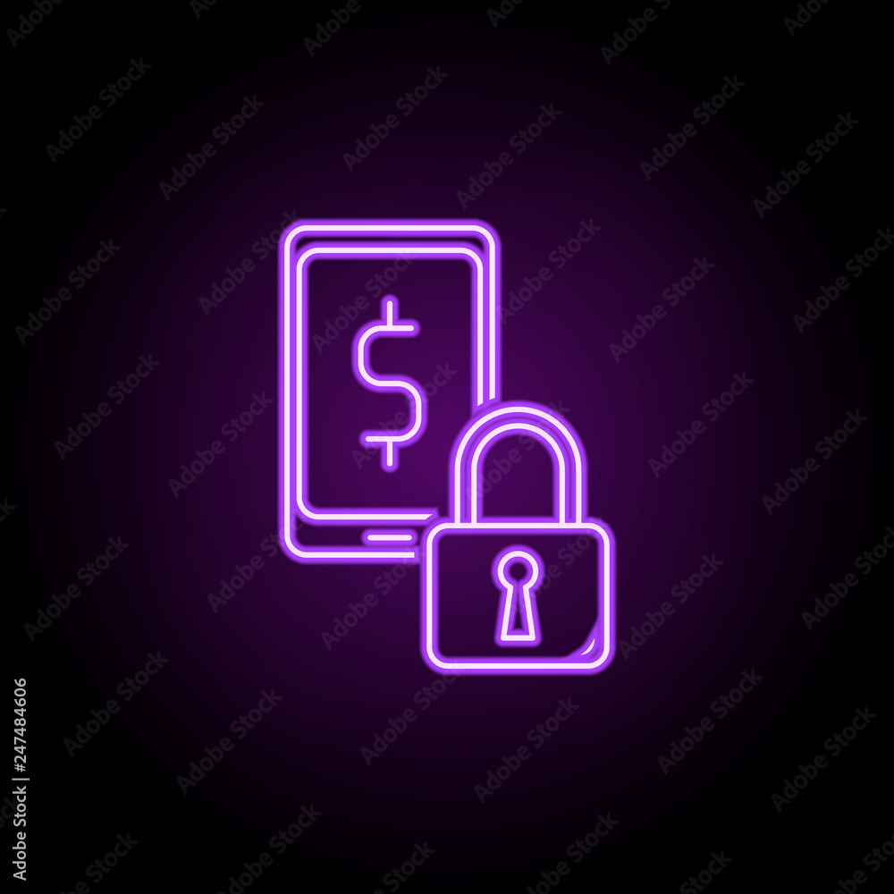 mobile accounting outline icon. Elements of Banking & Finance in neon style icons. Simple icon for websites, web design, mobile app, info graphics mobile accounting outline icon. Elements of Banking & Finance in neon style icons. Simple icon for websites, web design, mobile app, info graphics
