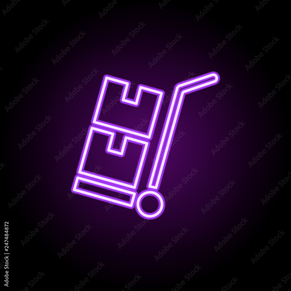 loading trolley outline icon. Elements of Cargo logistic in neon style icons. Simple icon for websites, web design, mobile app, info graphics loading trolley outline icon. Elements of Cargo logistic in neon style icons. Simple icon for websites, web design, mobile app, info graphics
