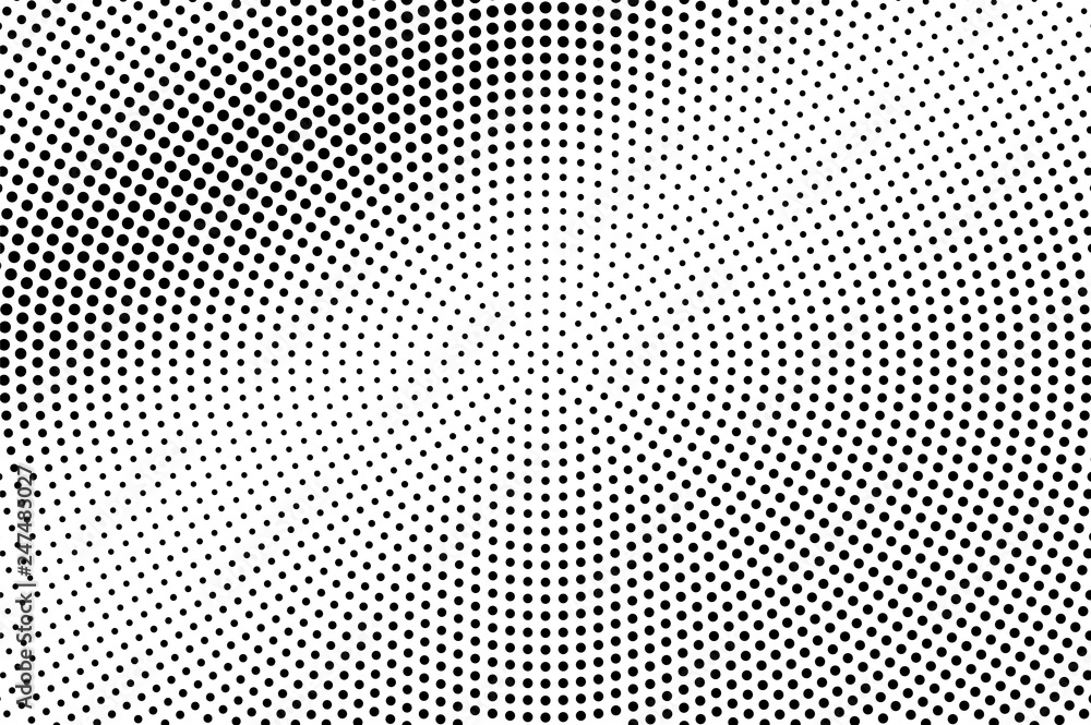 Black and white halftone vector texture. Textured diagonal dotted gradient. Circular dotwork surface for vintage effect Black and white halftone vector texture. Textured diagonal dotted gradient. Circular dotwork surface for vintage effect