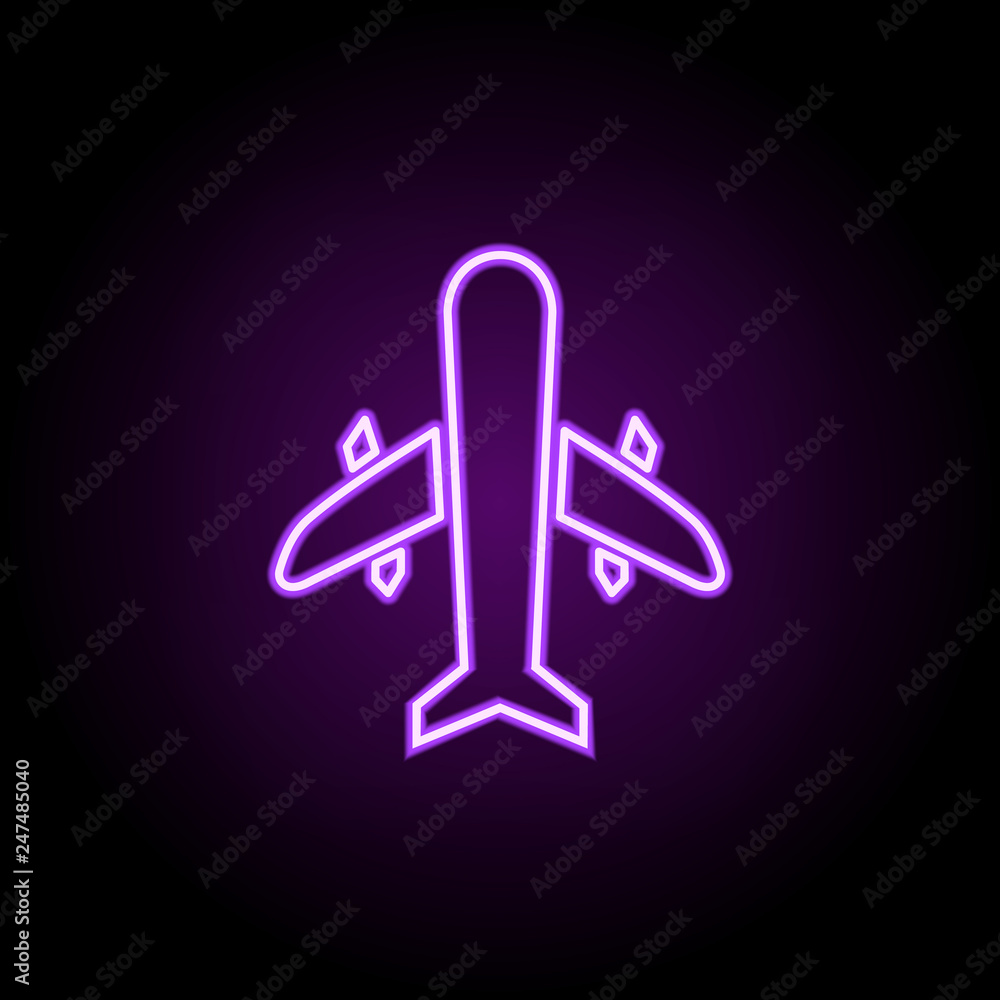 aircraft outline icon. Elements of Cargo logistic in neon style icons. Simple icon for websites, web design, mobile app, info graphics aircraft outline icon. Elements of Cargo logistic in neon style icons. Simple icon for websites, web design, mobile app, info graphics