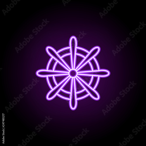 handwheel outline icon. Elements of Cargo logistic in neon style icons. Simple icon for websites, web design, mobile app, info graphics