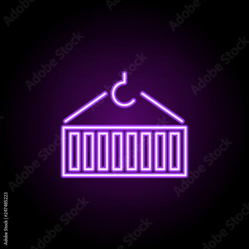 container crane outline icon. Elements of Cargo logistic in neon style icons. Simple icon for websites  web design  mobile app  info graphics