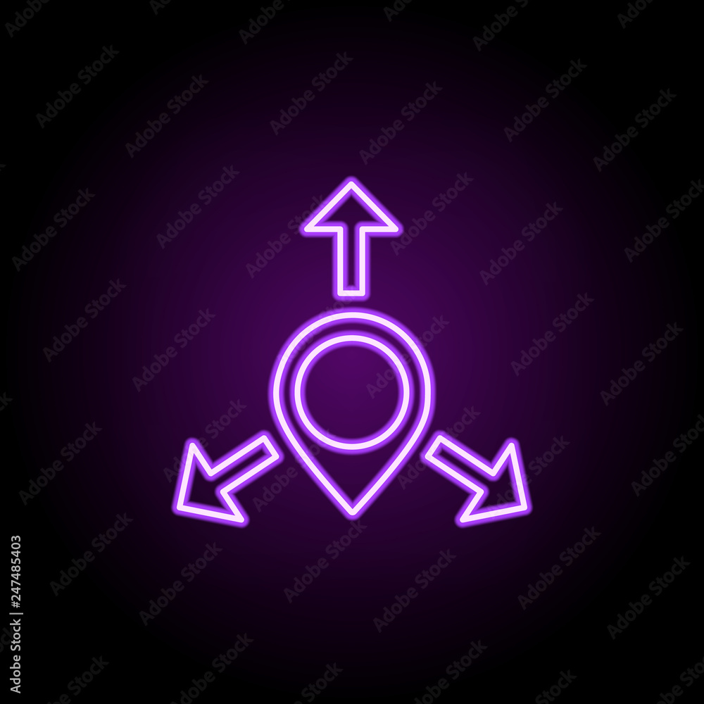 pin and different directions outline icon. Elements of Cargo logistic in neon style icons. Simple icon for websites, web design, mobile app, info graphics pin and different directions outline icon. Elements of Cargo logistic in neon style icons. Simple icon for websites, web design, mobile app, info graphics