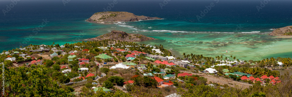 St Bart's panorama from high to the sea