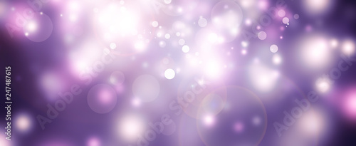 white bokeh blur background Circle light on purple background / abstract light background