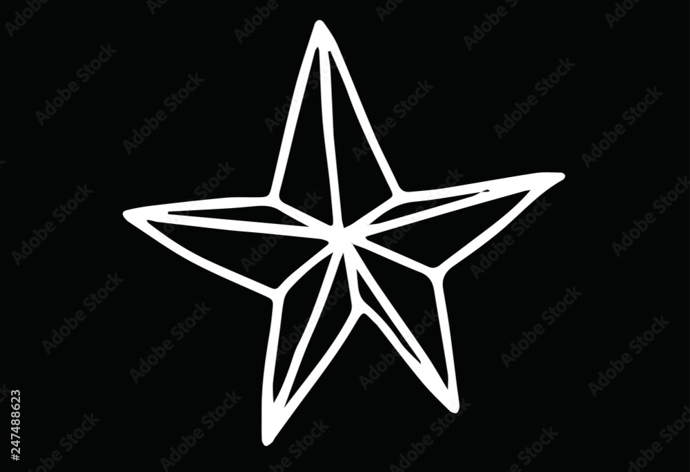 Obraz premium White Hand-drawn star