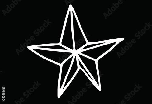 White Hand-drawn star