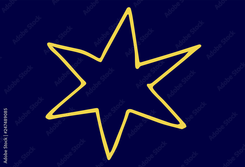 Yellow Hand-drawn star Yellow Hand-drawn star
