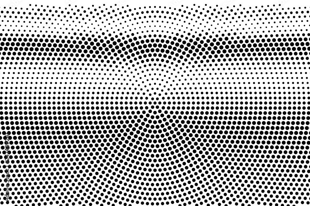 Black on white halftone vector texture. Rough horizontal dotted gradient. Centered dotwork surface for vintage effect Black on white halftone vector texture. Rough horizontal dotted gradient. Centered dotwork surface for vintage effect