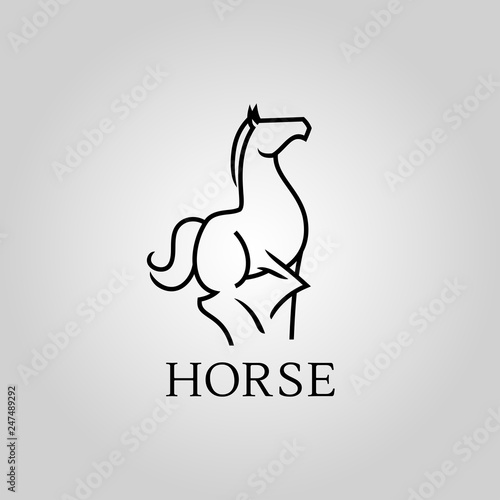 Horse outline silhouette - cut out vector icon