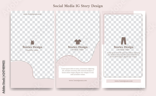 Editable social media instagram story template design frame background in Cute soft feminine fashion clothing