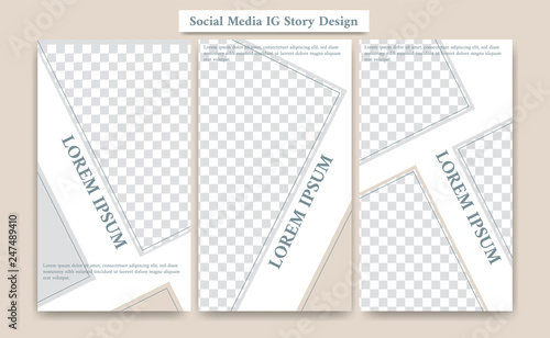 Diagonal square frame editable ig instagram story banner streaming template background design soft color fashion style