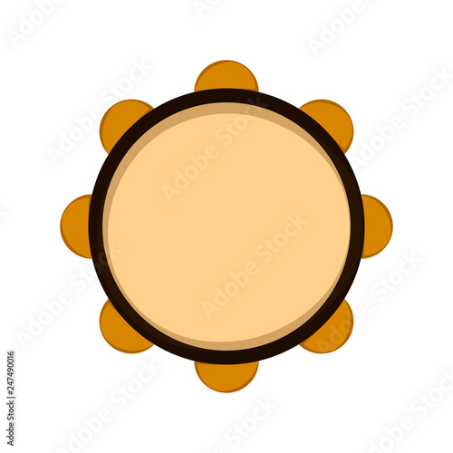 Isolated tambourine icon. Musical instrument. Vector illustration design