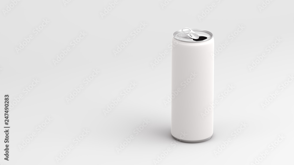 White can on white background 3D Render White can on white background 3D Render