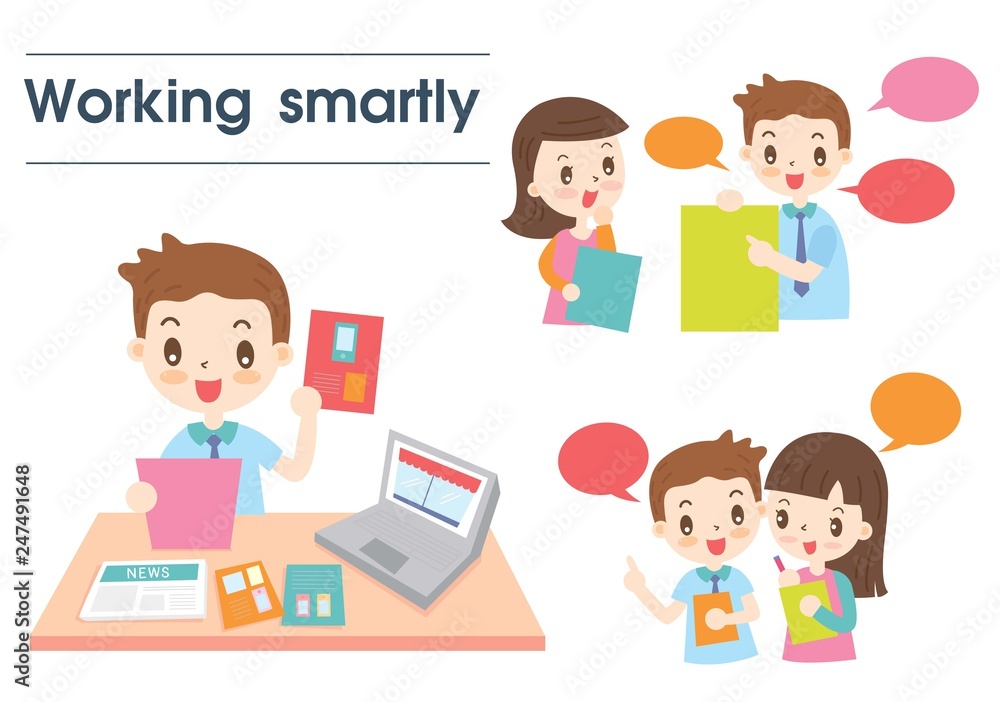 Man and Woman are working in a happy team. Man and Woman are working in a happy team.
