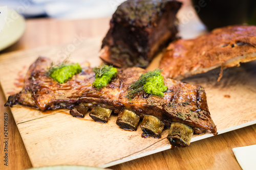 lamb ribs with salsa verde