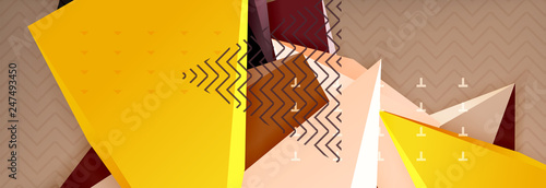 3d triangular shapes geometric background. Origami style pattern with triange shapes for decorative design. Poster design. Line design. Modern presentation template