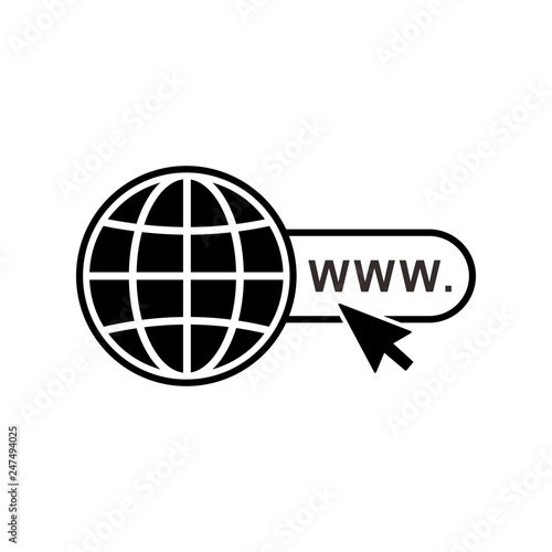 globe and arrow icon, website icon, Go to web Icon vector