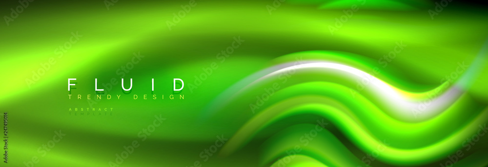 Fluid color neon wave lines background, neon liquid color futuristic paint template Fluid color neon wave lines background, neon liquid color futuristic paint template