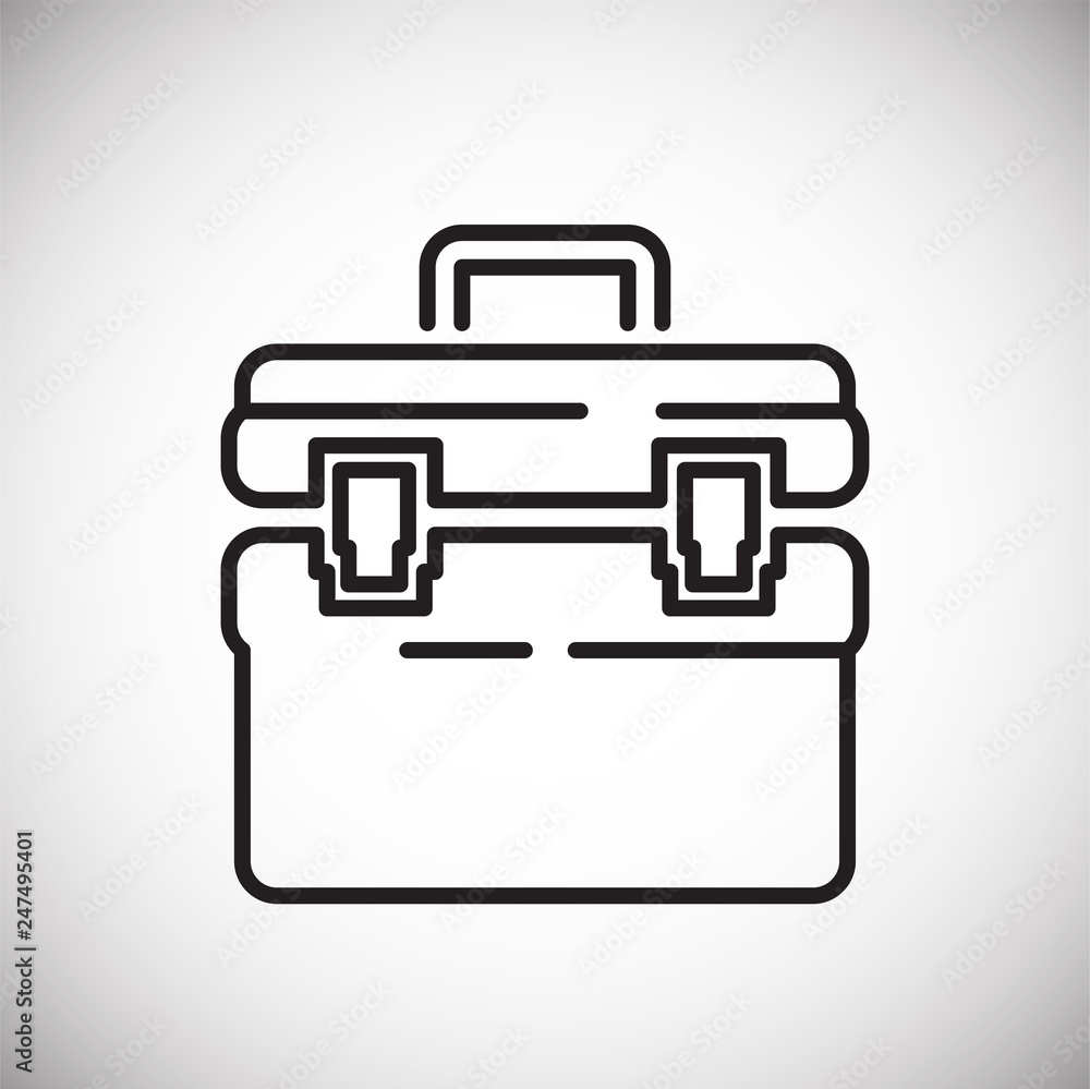 Tool box line icon on white background for graphic and web design, Modern simple vector sign. Internet concept. Trendy symbol for website design web button or mobile app Tool box line icon on white background for graphic and web design, Modern simple vector sign. Internet concept. Trendy symbol for website design web button or mobile app
