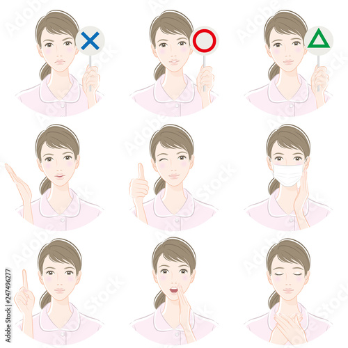 看護師のいろいろな表情