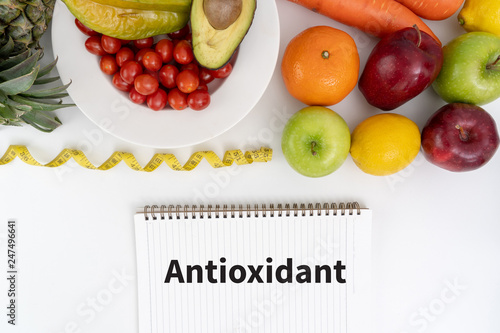 Antioxidants. Fruits Health food for fitness concept