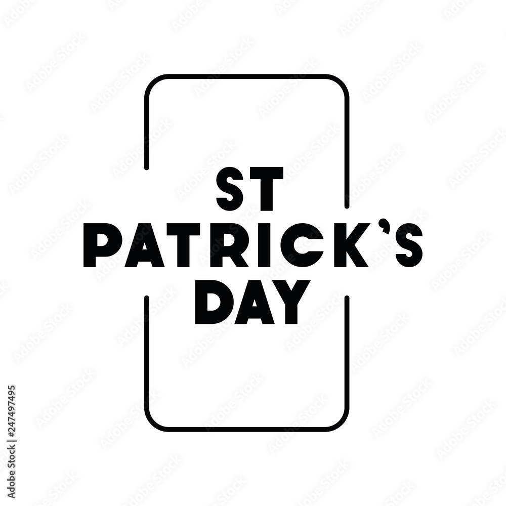 st patricks day label with clover and elf hat icons st patricks day label with clover and elf hat icons
