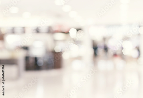 Blur inside shopping mall with bokeh light background