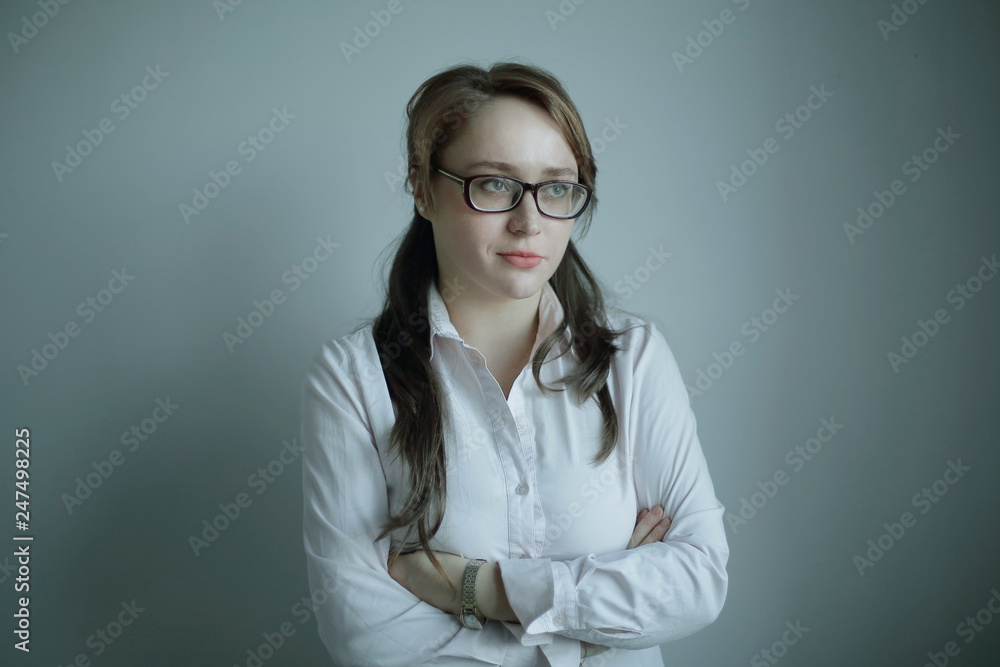 portrait of an Executive business woman on a gray background portrait of an Executive business woman on a gray background