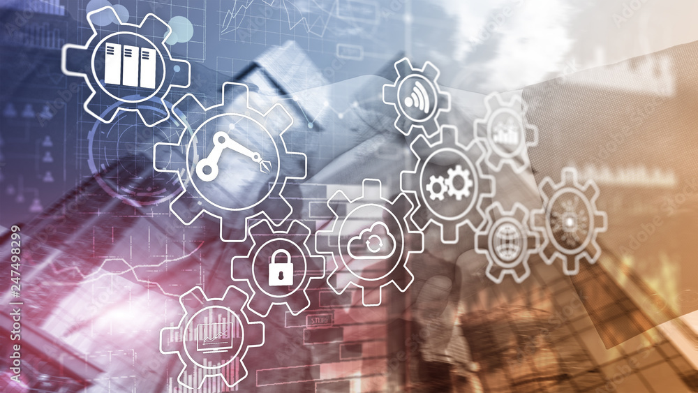 Obraz premium Technology innovation and process automation. Smart industry 4.0.