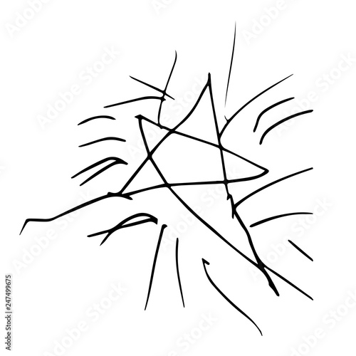 Chidish drawing of a star in vector isolated on white. photo