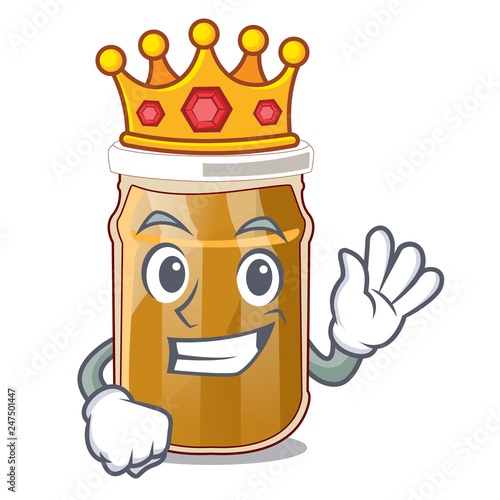 King almond butter isolated in the mascot