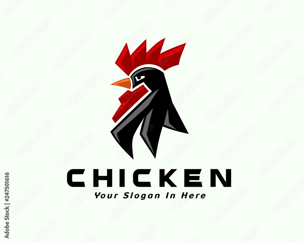 Fototapeta premium Modern elegant rooster head logo design inspiration vector