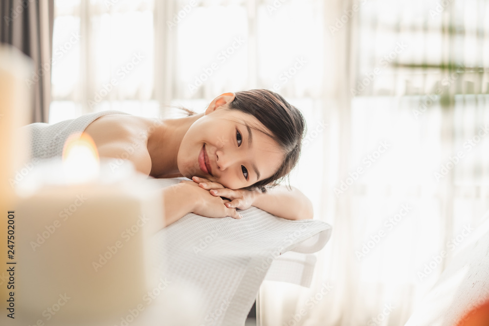 Young Asian beauty woman enjoying massage and spa Young Asian beauty woman enjoying massage and spa
