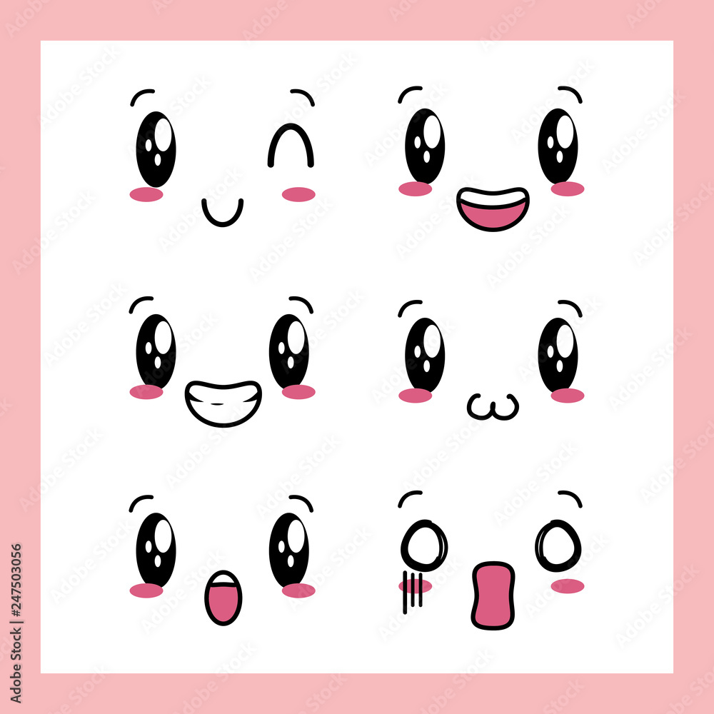 kawaii cartoon faces