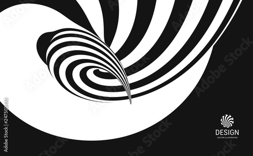 Wallpaper Mural Pattern with optical illusion. Abstract striped background. Vector illustration. Torontodigital.ca