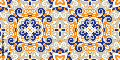 Azulejos Tile Vector Seamless Pattern