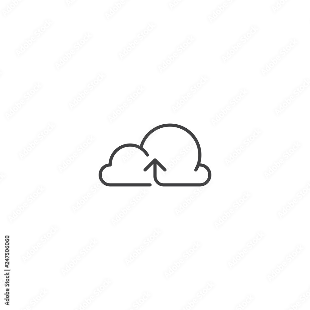 Upload cloud line icon vector Upload cloud line icon vector