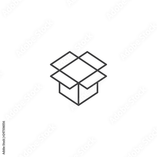 Opened box line icon vector