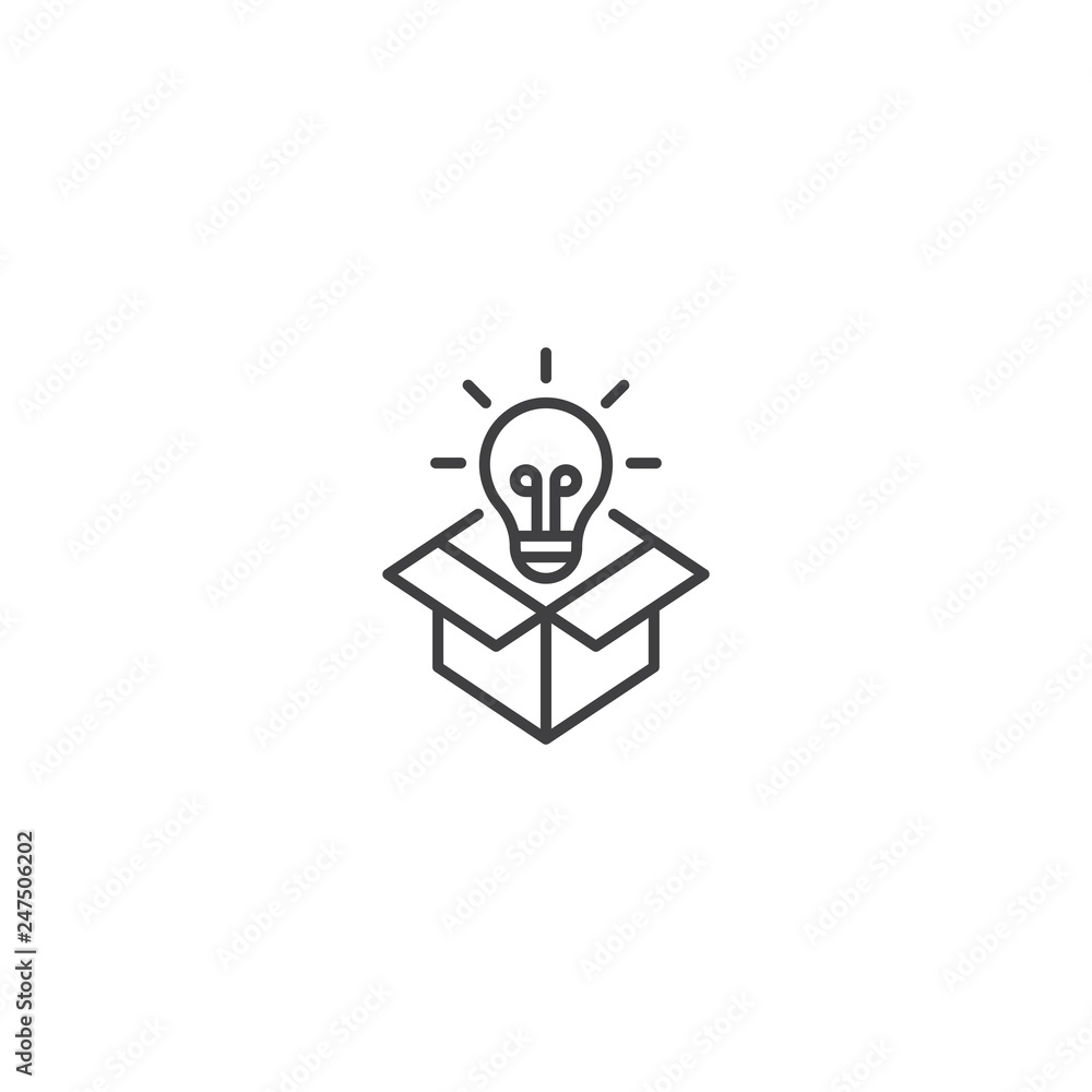 Think out of the box, creative line icon vector Think out of the box, creative line icon vector