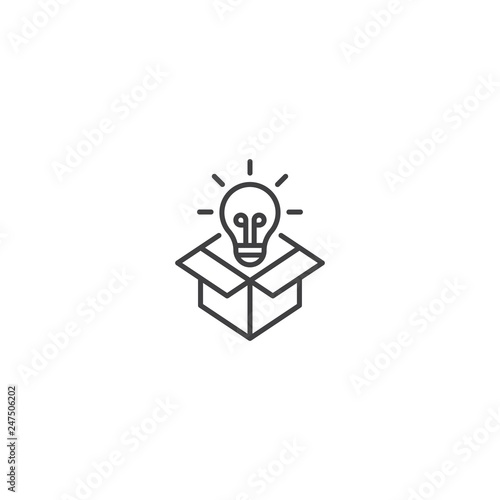 Think out of the box, creative line icon vector