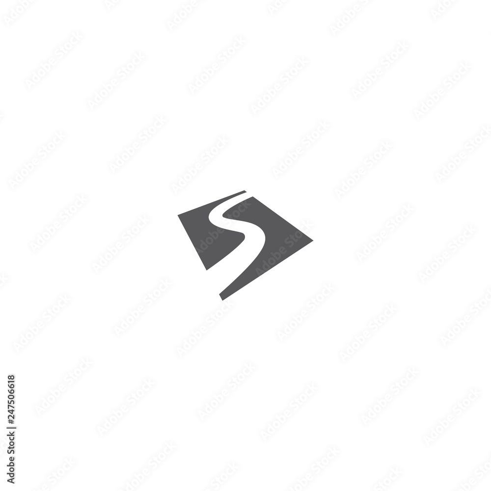 Road way, letter s icon logo vector template Road way, letter s icon logo vector template