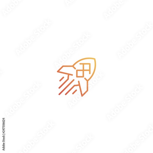 Rocket ship icon logo vector template