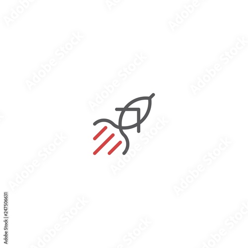 Rocket ship icon logo vector template