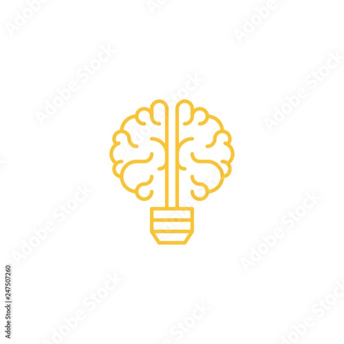 lightbulb brain, Brainstorming logo icon template