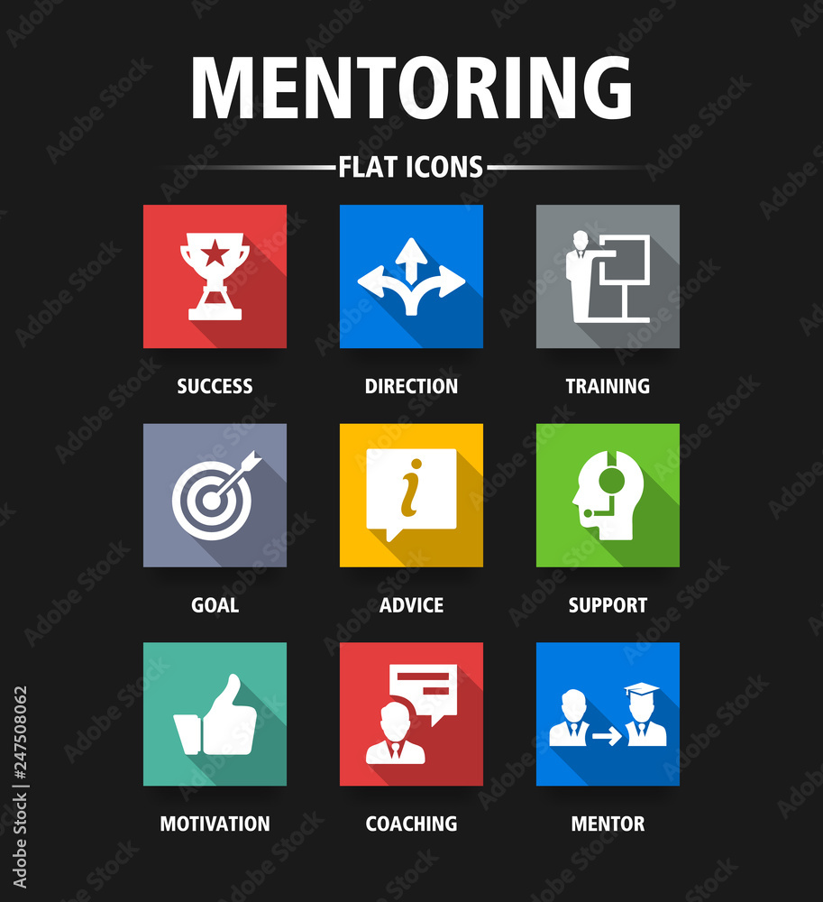 MENTORING FLAT ICONS MENTORING FLAT ICONS