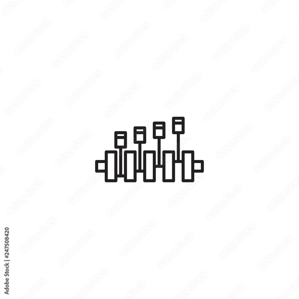 Car crankshaft line icon vector Car crankshaft line icon vector